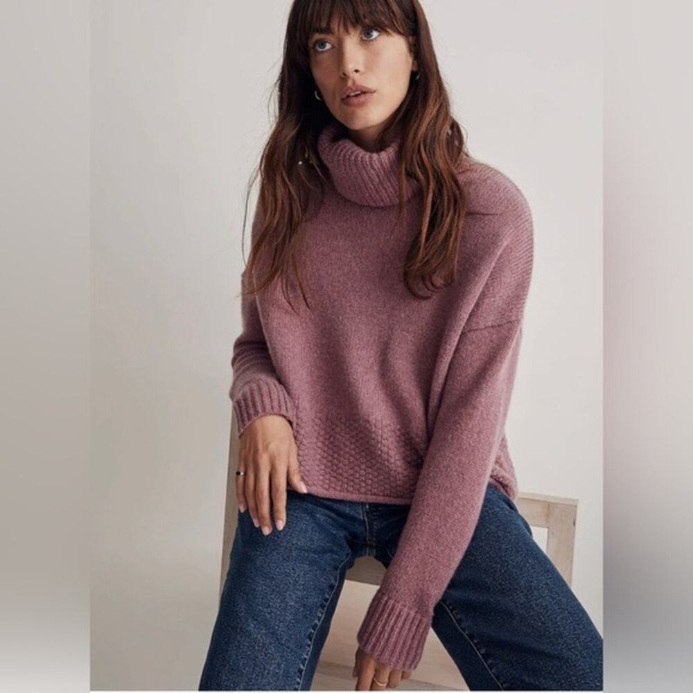NWOT Madewell Merino Wool Sadler Turtleneck Boxy Sweater Size Small